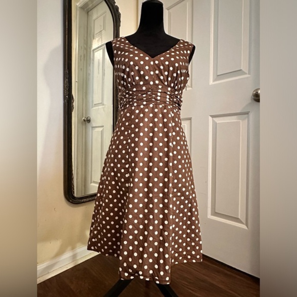 Boden Brown A-Line Sleeveless Mini Dress